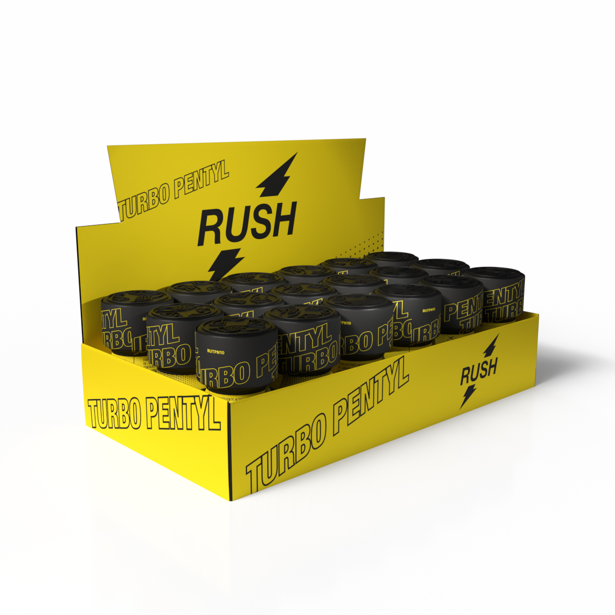 Rush Turbo Pentyl counter display tray — 18 units