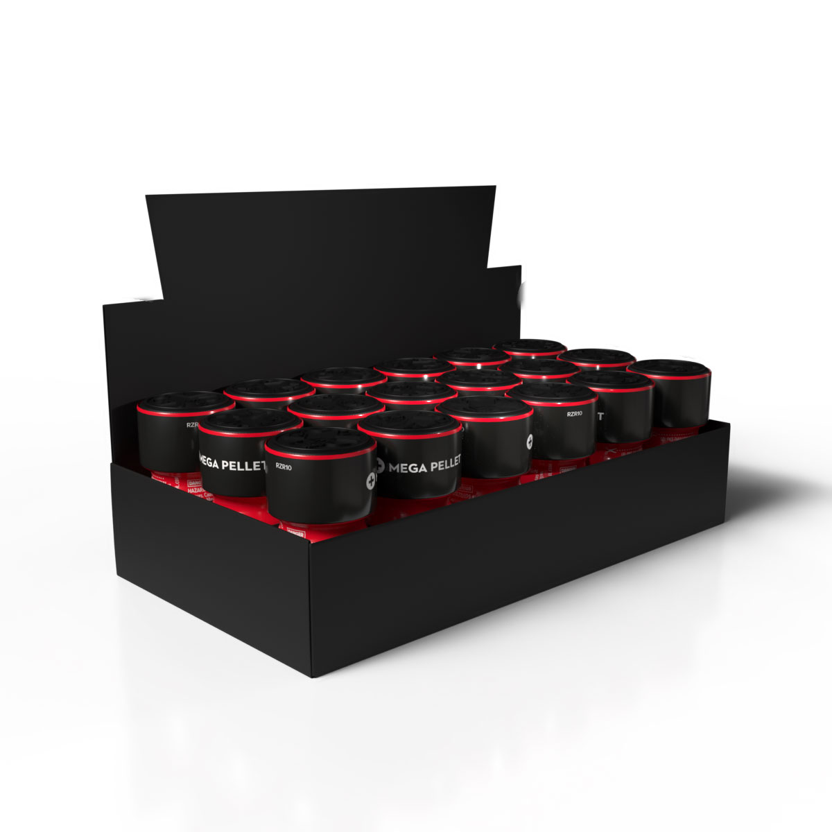 Rush Zero Red Distilled counter display tray — 18 units